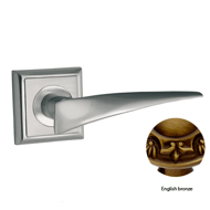 Door lever handle set on rose with Key 