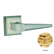 Door lever handle set on rose with Key 
