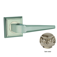 Door lever handles set on roses - Satin