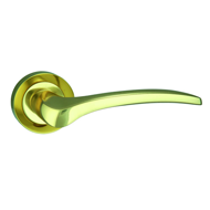 Door lever handles set on roses - Gold 