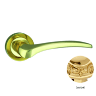 Door lever handle set on rose with Key 