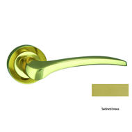 Door lever handles set on roses - Satin