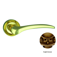 Door lever handle set on rose with Key 