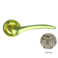 Door lever handle set on rose with Key 