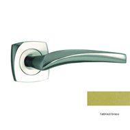 Door lever handles set on roses - Satin