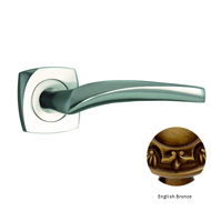 Door lever handle set on rose with Key 