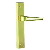 Door lever handle set on plate with yal