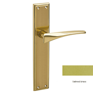 Door lever handle set on plate  with ya