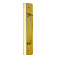 Door pull handle on plate - Gold 24K Fi