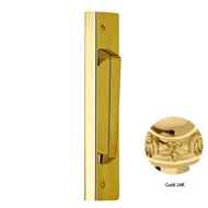 Door pull handle on plate - 265MM - Gol