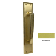 Door pull handle on plate - 267MM - Sat