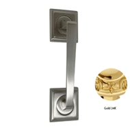 Door pull handle on rosettes - Gold 24K