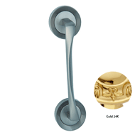 Door pull handle on rosettes - Gold 24K