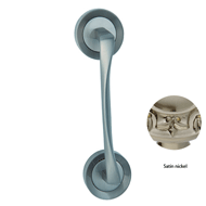 Door pull handle on rosettes - Satin ni