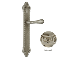 Door Lever handle on plate - Satin nick