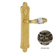 Door lever handle set on plate with Swa