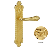Door Lever handle on plate with yale ke