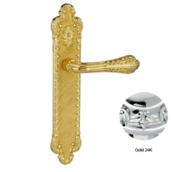 Door Lever handle on plate with yale ke