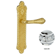 Door pull handle on plate - Gold 24K wi