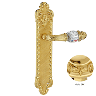 Door lever handle set on plate with Swa
