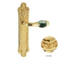 Door lever handle set on plate with mal