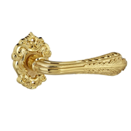 Door lever handle set on rose with lapi