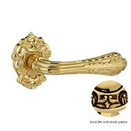 Door lever handles set on roses - Gold 