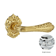 Door lever handle set on rose - Bright 