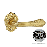 Door lever handles set on roses - Chrom