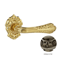 Door lever handle set on rose - Antique