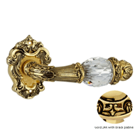 Door lever handles set on roses with Sw