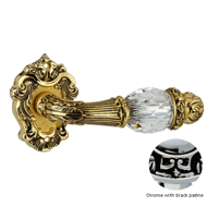 Door lever handles set on roses with Sw