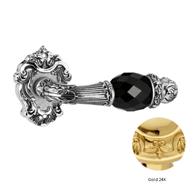 Door lever handle set on rose with Swar