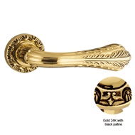 Door lever handle set on Rose - Gold 24