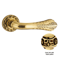 Door lever handles set on roses - Gold 