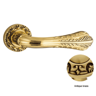 Door lever handle set on Rose - Antique