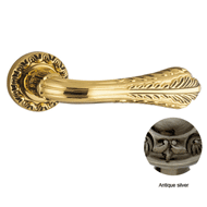 Door lever handle set on Rose - Antique
