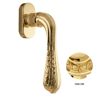 Window handle on rosette - Gold 24K Fin