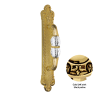 Door pull handle on plate with Swarovsk