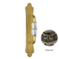 Door pull handle on plate with Swarovsk