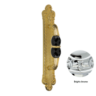 Door pull handle on plate with Swarovsk