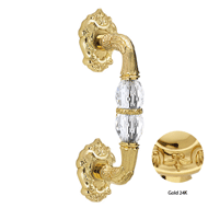 Door Pull Handle on Rose with Swarovski