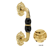 Door Pull Handle on Rose with Black Swa