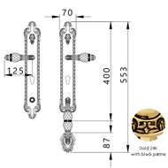 Entrance door set with Swawovski crysta