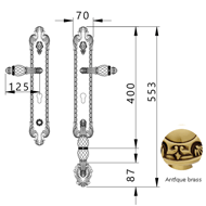 Entrance door set with Swawovski crysta