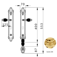 Entrance door set with Swawovski black 