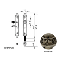 Entrance door set with Swawovski black 