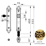 Entrance door set with Swawovski  cryst