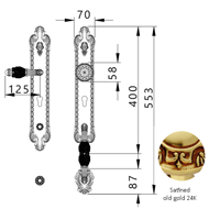 Entrance door set with Swawovski crysta