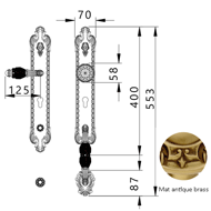 Entrance door set with Swawovski crysta